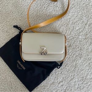 Zadig and Voltaire Crossbody, in beige, like new, with fishy bag.